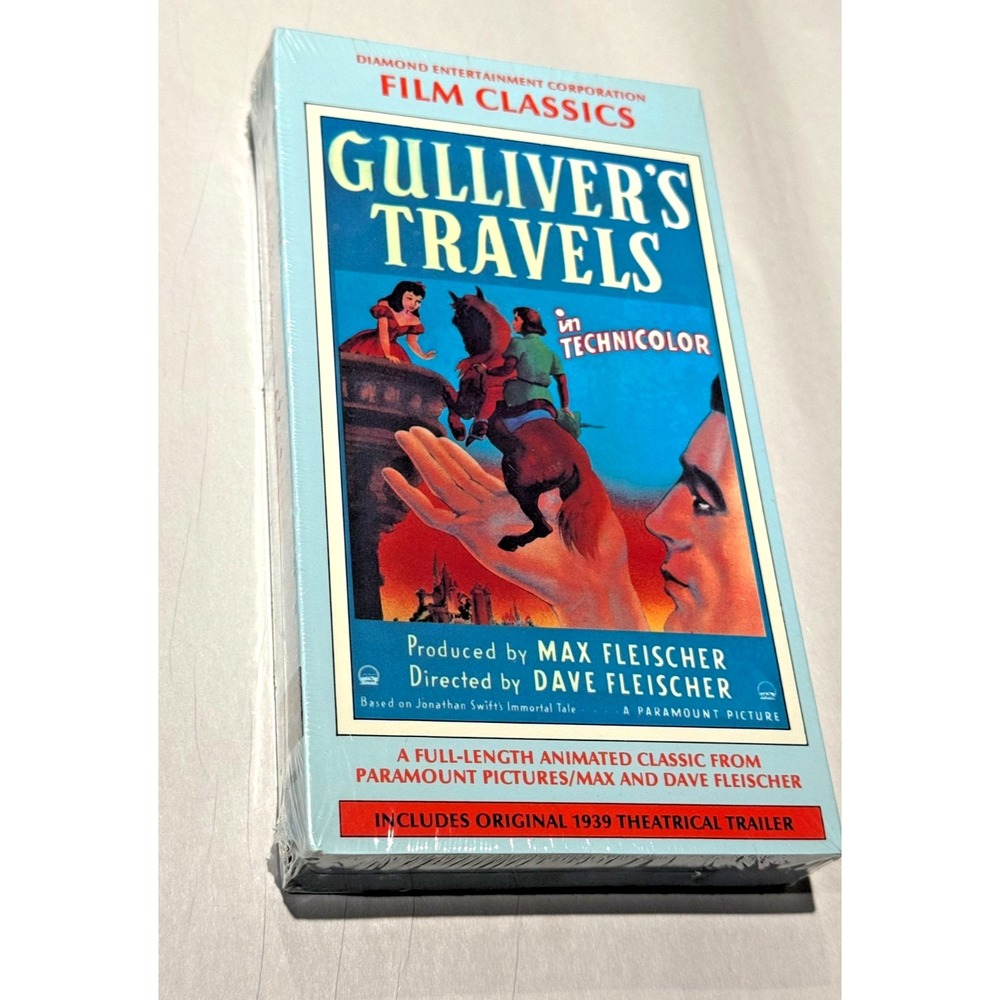 Vintage Gulliver's Travels VHS Sealed 1939 Fleischer Film Classics Technicolor